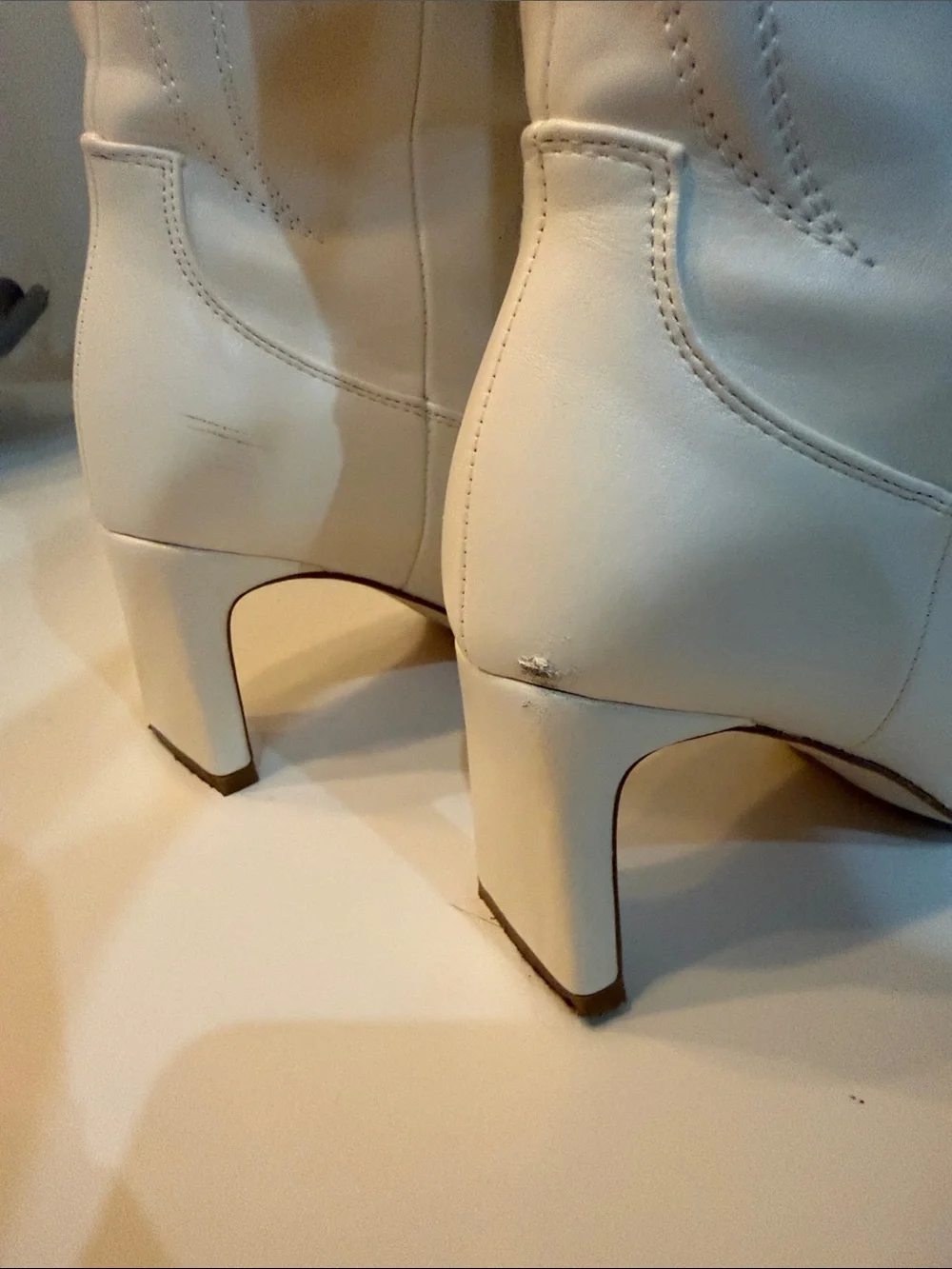 Lulu's White Over-the-Knee Western Boots with Silver Toe Caps